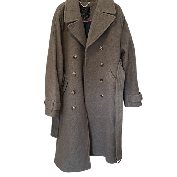 J.Crew Boiled-Wool Belted Trench Coat – Size 12 - Picture 5 of 6